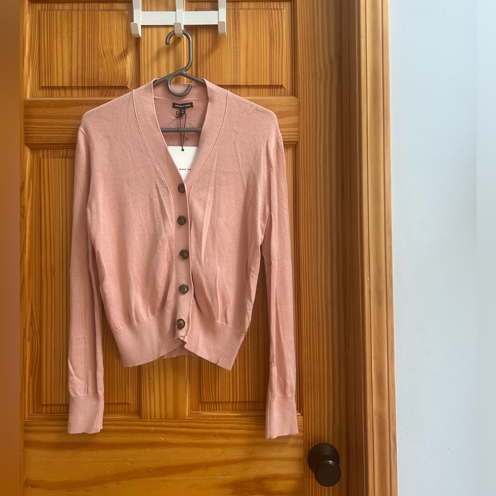 NWT Who What Wear Blush Button-Up Cardigan